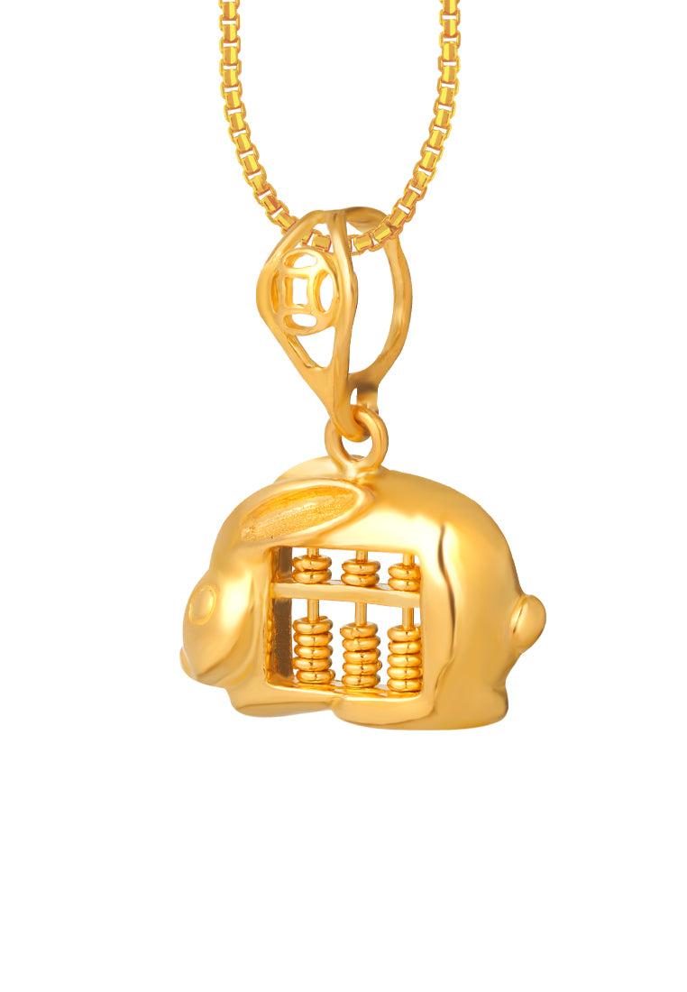 TOMEI Rabbit Abacus Pendant, Yellow Gold 916