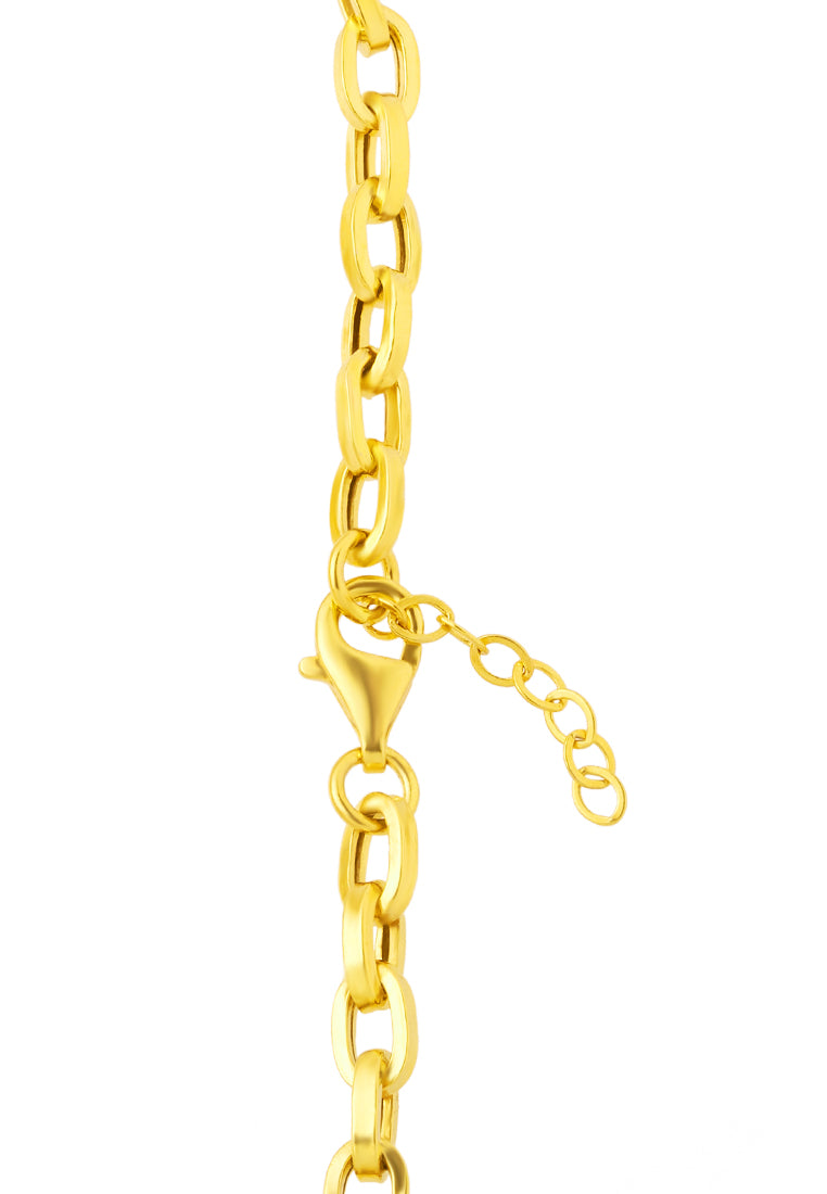 TOMEI Dual-Tone Lusso Italia Link Bar Chain Bracelet, Yellow Gold 916