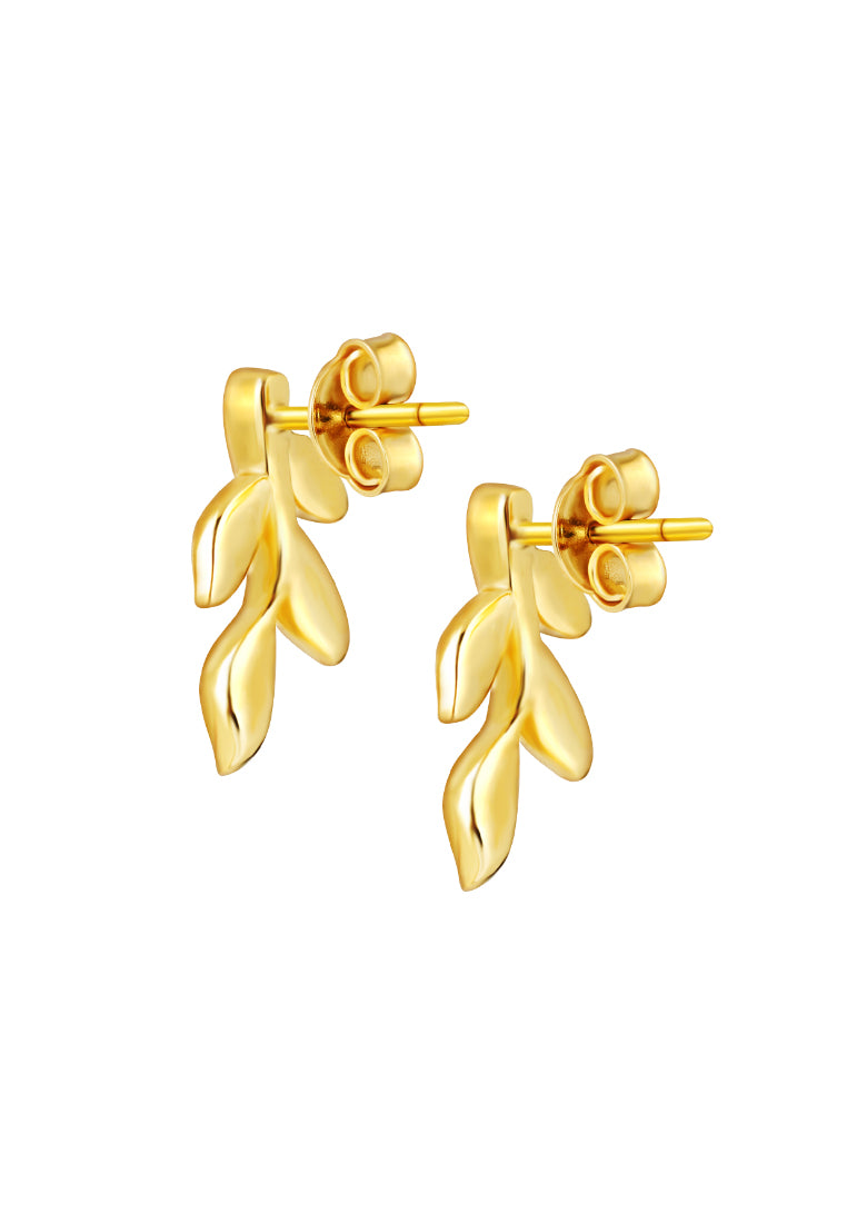 TOMEI Symphony Of Leaves Earrings, Yellow Gold 916
