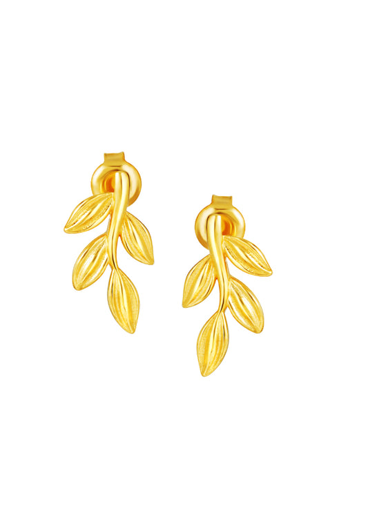 TOMEI Symphony Of Leaves Earrings, Yellow Gold 916