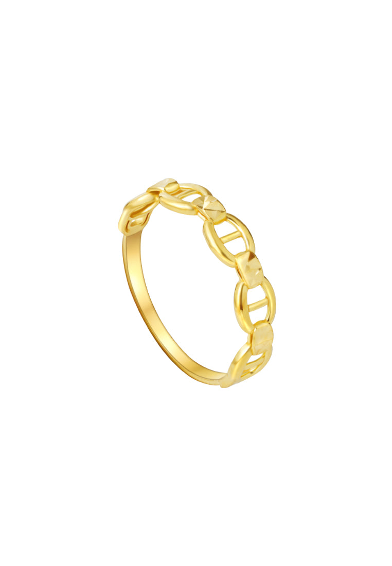 TOMEI Strong Linked Ring, Yellow Gold 916