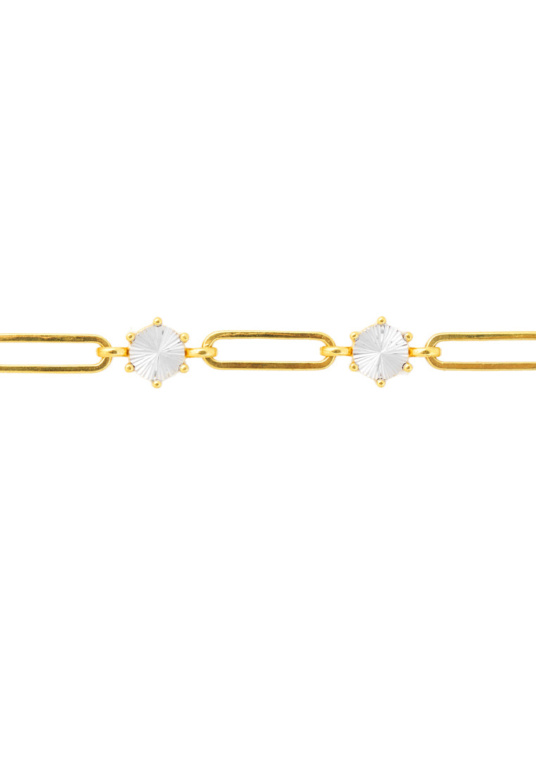 TOMEI Diamond Cut Collection Bracelet, Yellow Gold 916