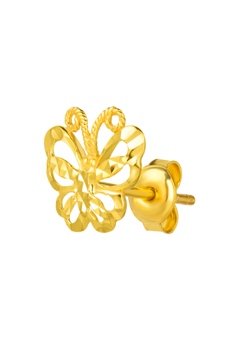 TOMEI Dazzling Butterfly Earrings, Yellow Gold 916