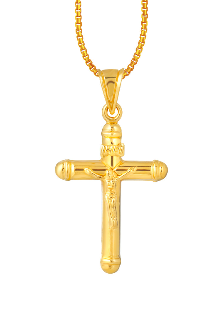 TOMEI Lusso Italia Cross Pendant, Yellow Gold 916