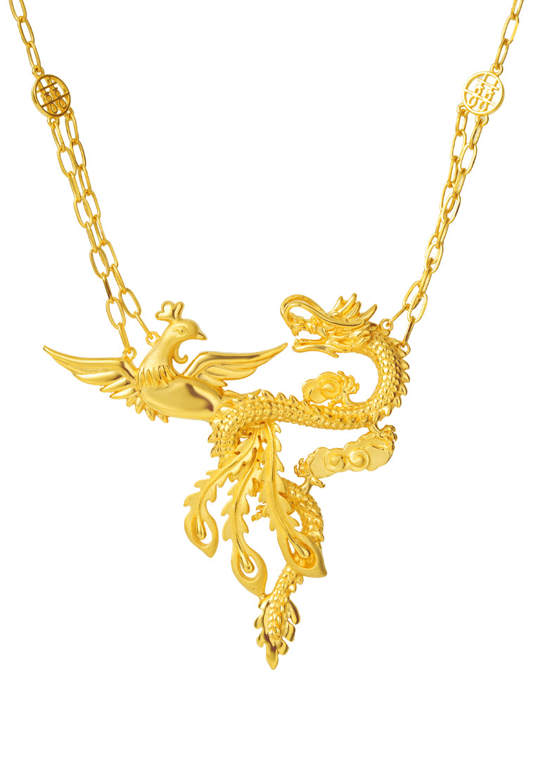 TOMEI Dragon & Phoenix Necklace, Yellow Gold 916