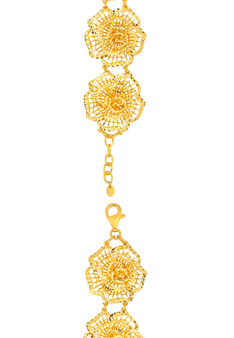 TOMEI Radiantly Flower Bracelet, Yellow Gold 916