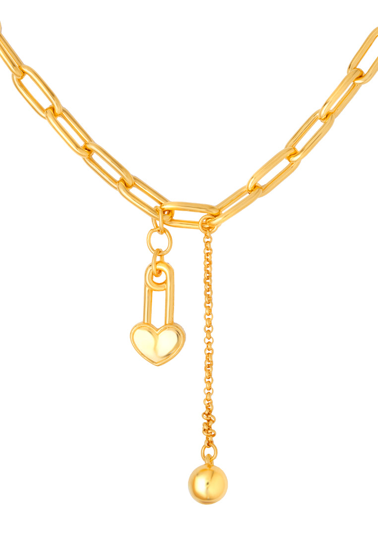 TOMEI Love Pin Necklace, Yellow Gold 999 (5D)