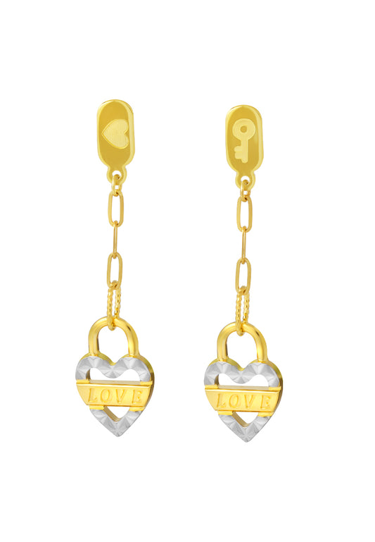 TOMEI Lusso Italia Dangling Love Earrings, Yellow Gold 916
