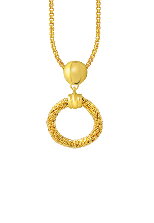 TOMEI Lusso Italia Circlular Pendant, Yellow Gold 916