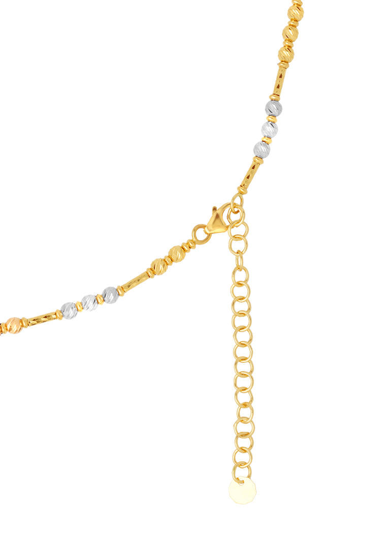 TOMEI Lusso Italia Tri-Tone Beads Necklace, Yellow Gold 916