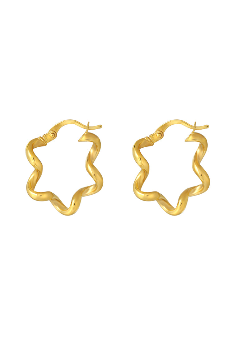 TOMEI Lusso Italia Curvy Earrings, Yellow Gold 916
