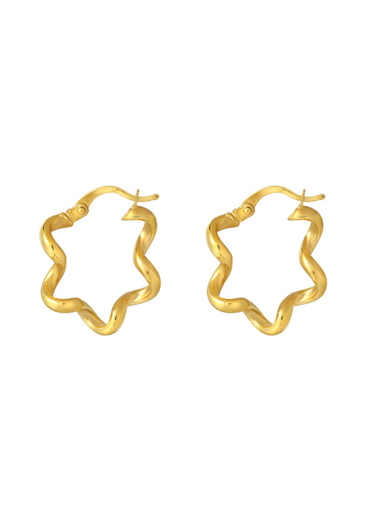 TOMEI Lusso Italia Curvy Earrings, Yellow Gold 916