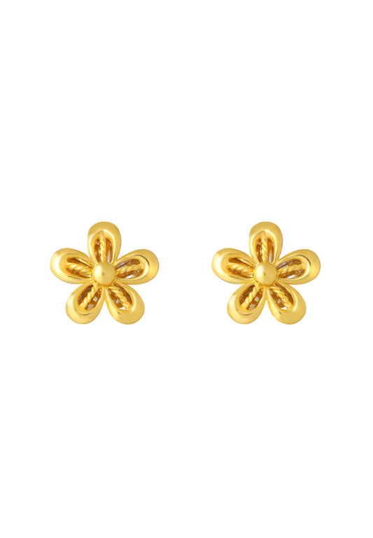 TOMEI Flower Earrings, Yellow Gold 916