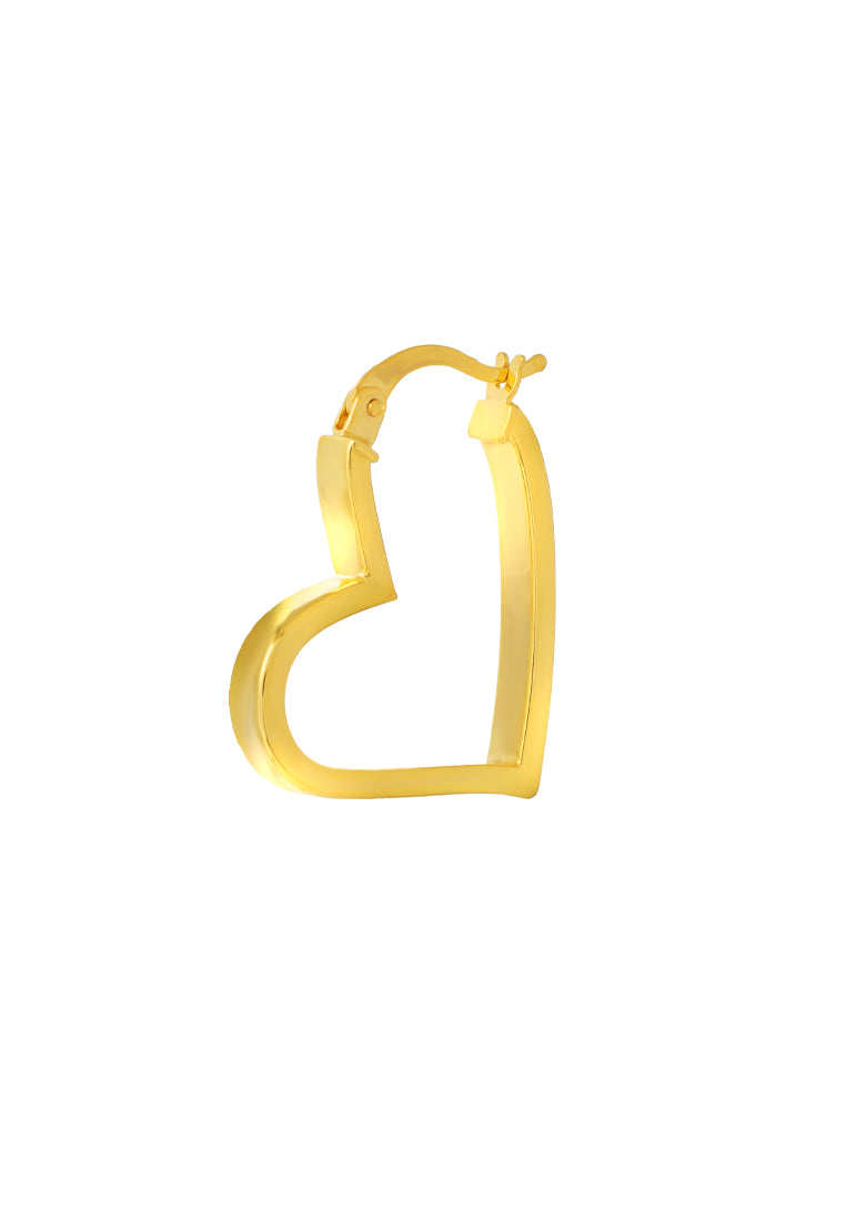 TOMEI Lusso Italia Heart Loop Earrings, Yellow Gold 916