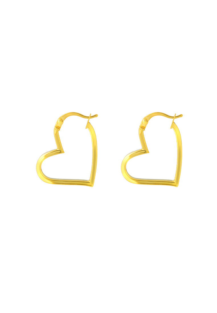 TOMEI Lusso Italia Heart Loop Earrings, Yellow Gold 916