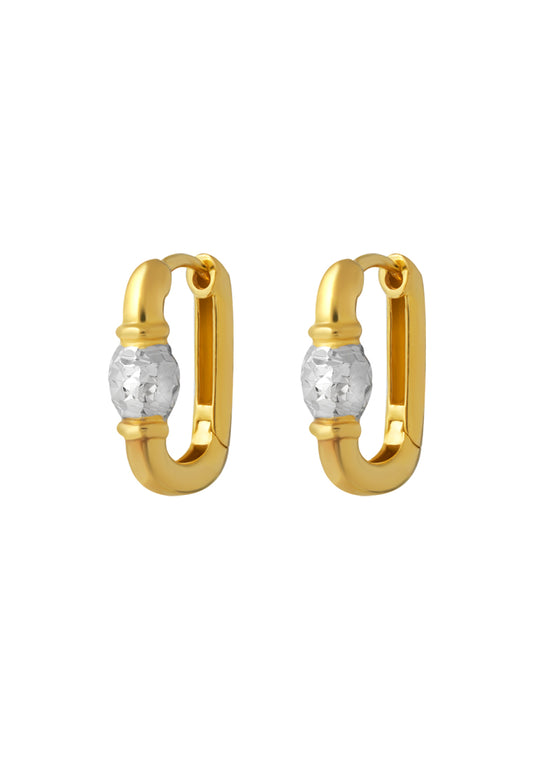 TOMEI Dual-Tone Hoop Earrings, Yellow Gold 916