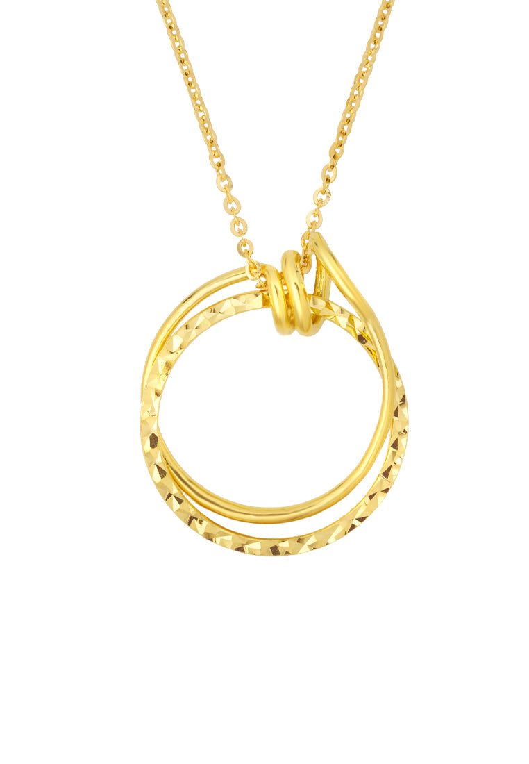 TOMEI Dwi-Knotted Circles Necklace, Yellow Gold 916