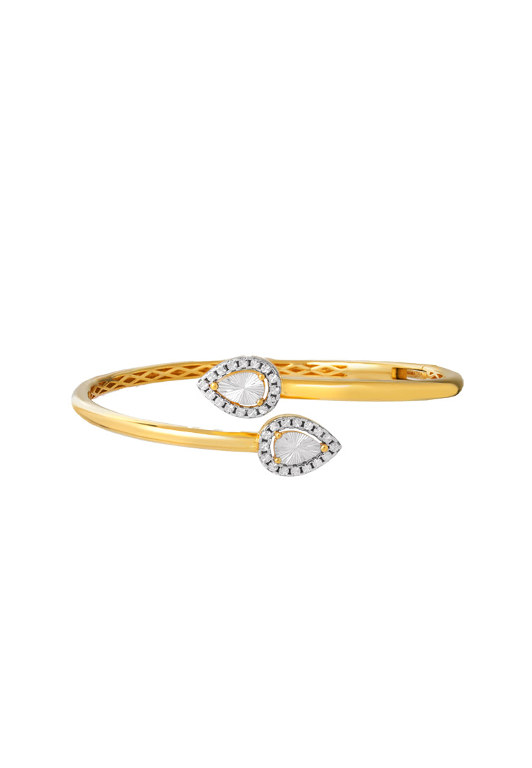 TOMEI Diamond Cut Collection Bangle, Yellow Gold 916