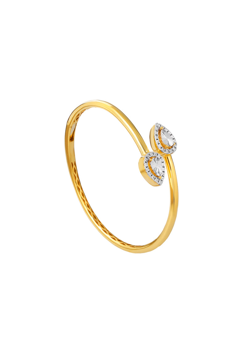 TOMEI Diamond Cut Collection Bangle, Yellow Gold 916