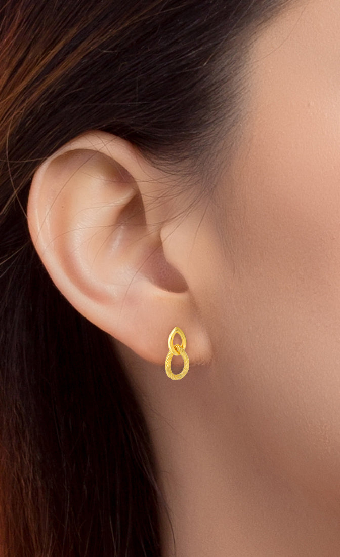 TOMEI Earrings, Yellow Gold 916