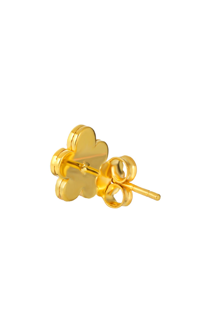 TOMEI Smiley Flower Earrings, Yellow Gold 916
