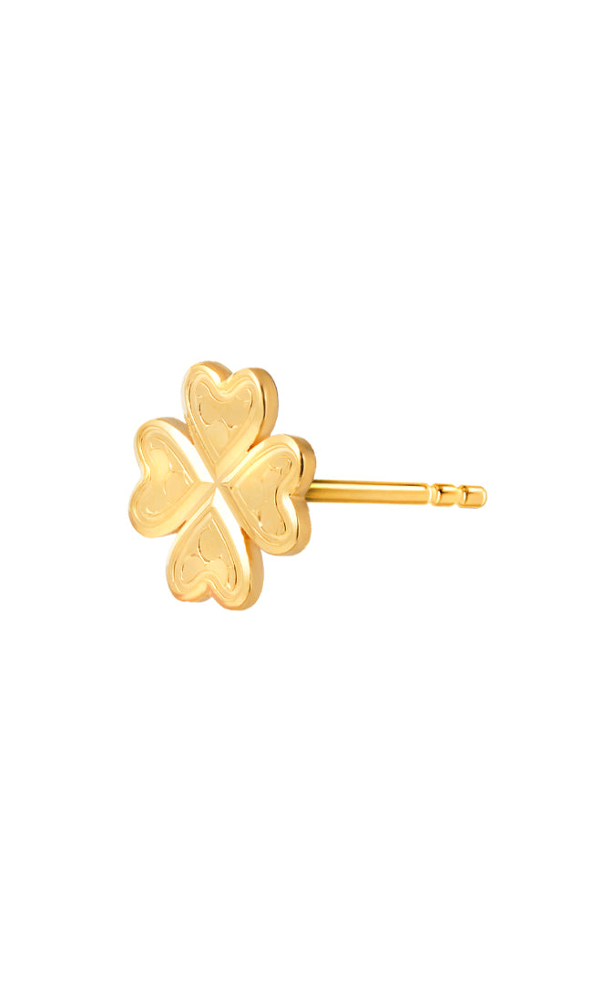 TOMEI Four-leaves Clover Earrings, Yellow Gold 916