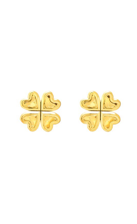 TOMEI Four-leaves Clover Earrings, Yellow Gold 916