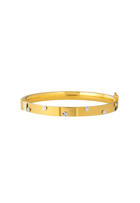 TOMEI Dual-Tone Bangle, Yellow Gold 916