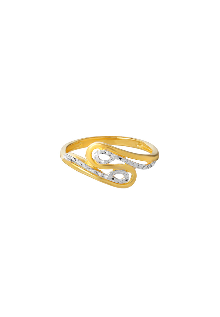 TOMEI Dual-Tone Ring, Yellow Gold 916