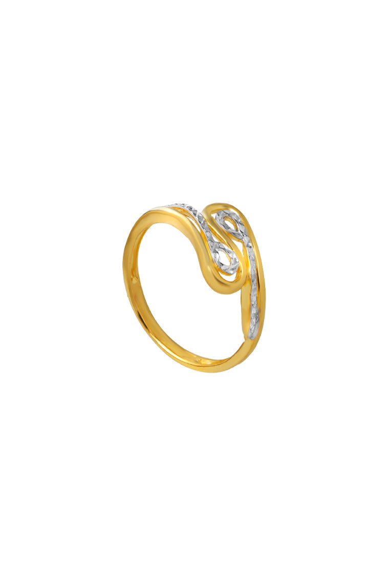 TOMEI Dual-Tone Ring, Yellow Gold 916
