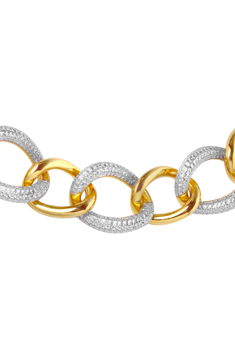 TOMEI Diamond Cut Collection Link Bracelet, Yellow Gold 916