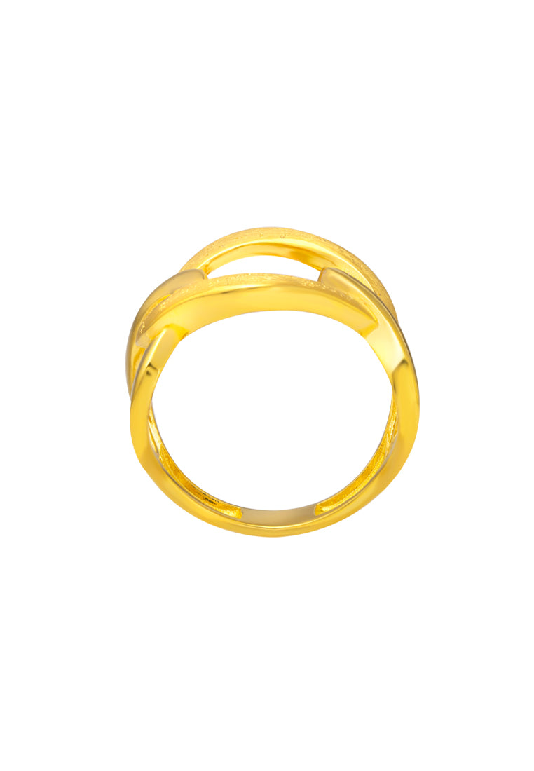 TOMEI Bold Interlace Ring, Yellow Gold 916