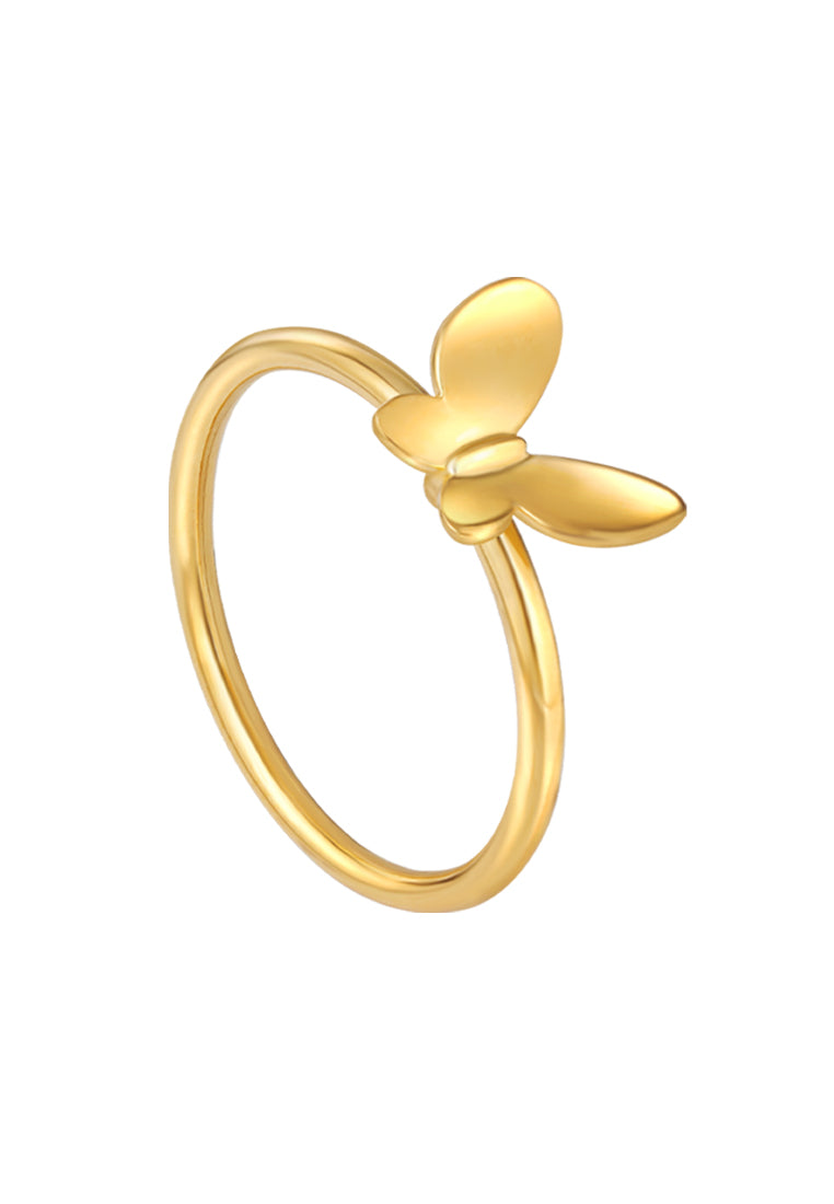 TOMEI Flying Butterfly Ring,Yellow Gold 916