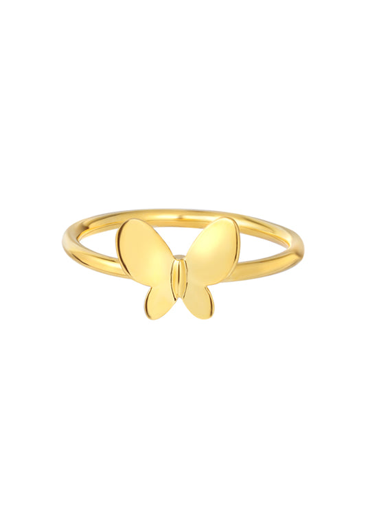 TOMEI Flying Butterfly Ring,Yellow Gold 916
