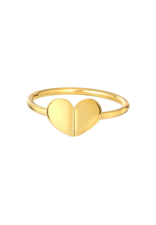 TOMEI Exciting Heart Ring, Yellow Gold 916