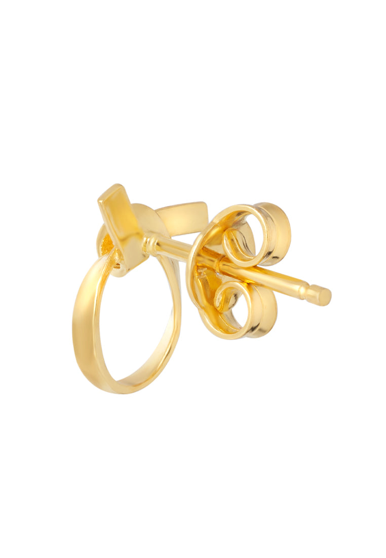 TOMEI Knot Stripe Earrings, Yellow Gold 916