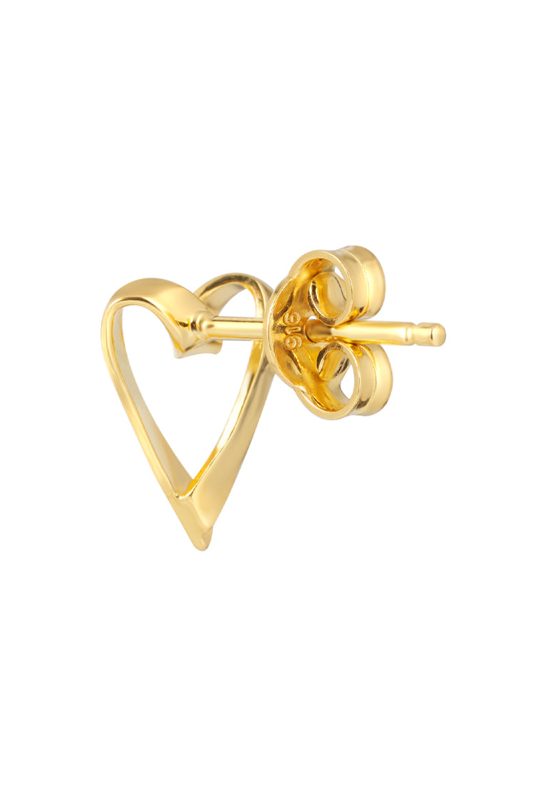 TOMEI Love Stripe Earrings, Yellow Gold 916