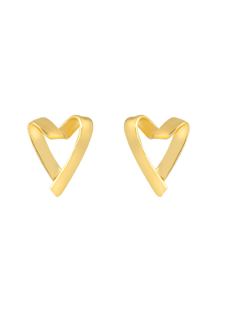 TOMEI Love Stripe Earrings, Yellow Gold 916