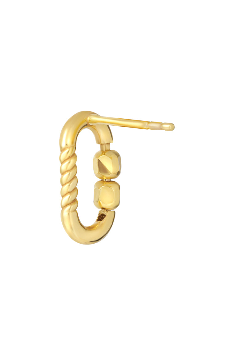 TOMEI Lusso Italia Long Loop Earrings With Beads, Yellow Gold 916