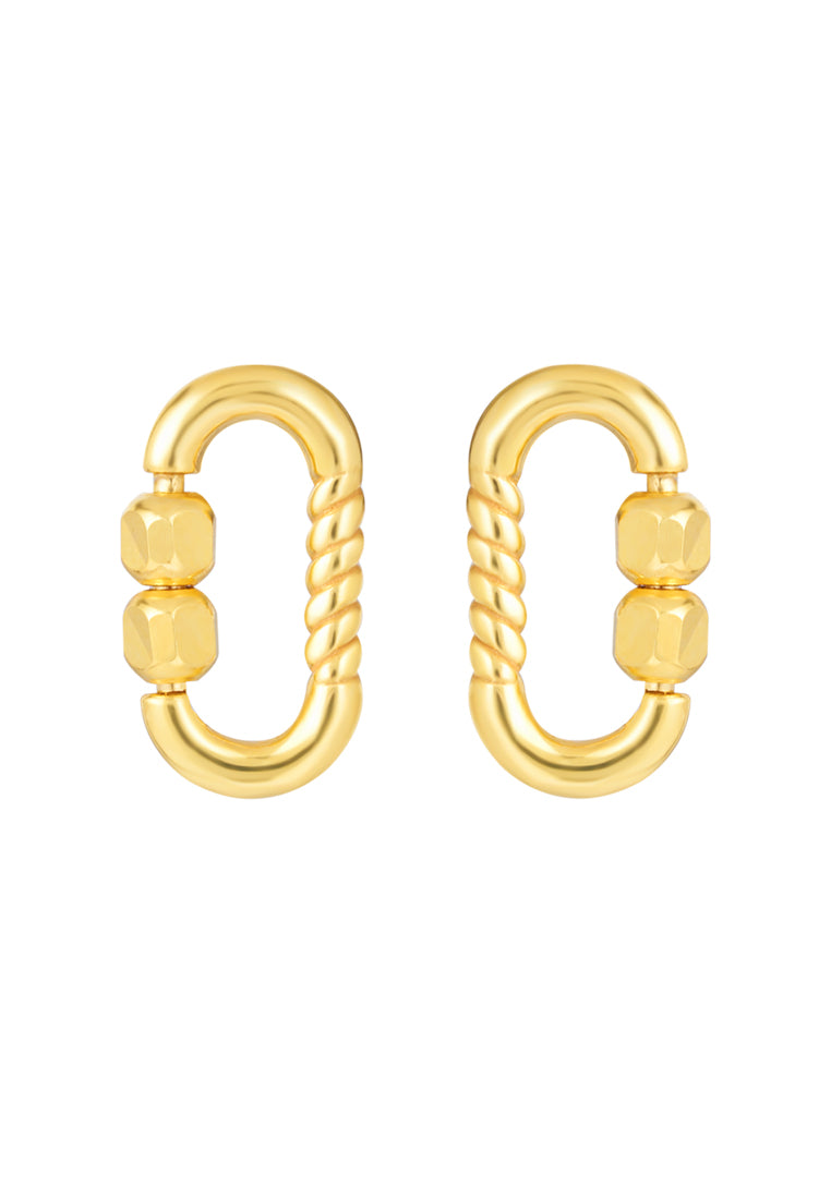 TOMEI Lusso Italia Long Loop Earrings With Beads, Yellow Gold 916