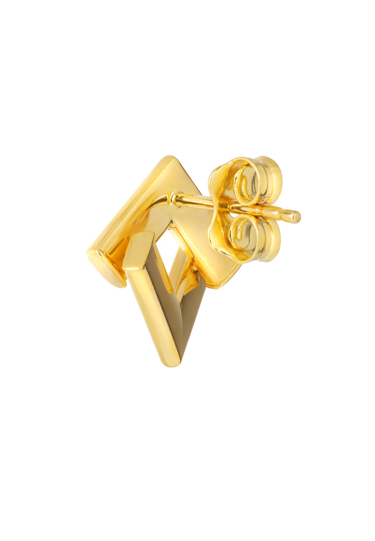 TOMEI Lusso Italia Rhombus Shaped Earrings, Yellow Gold 916