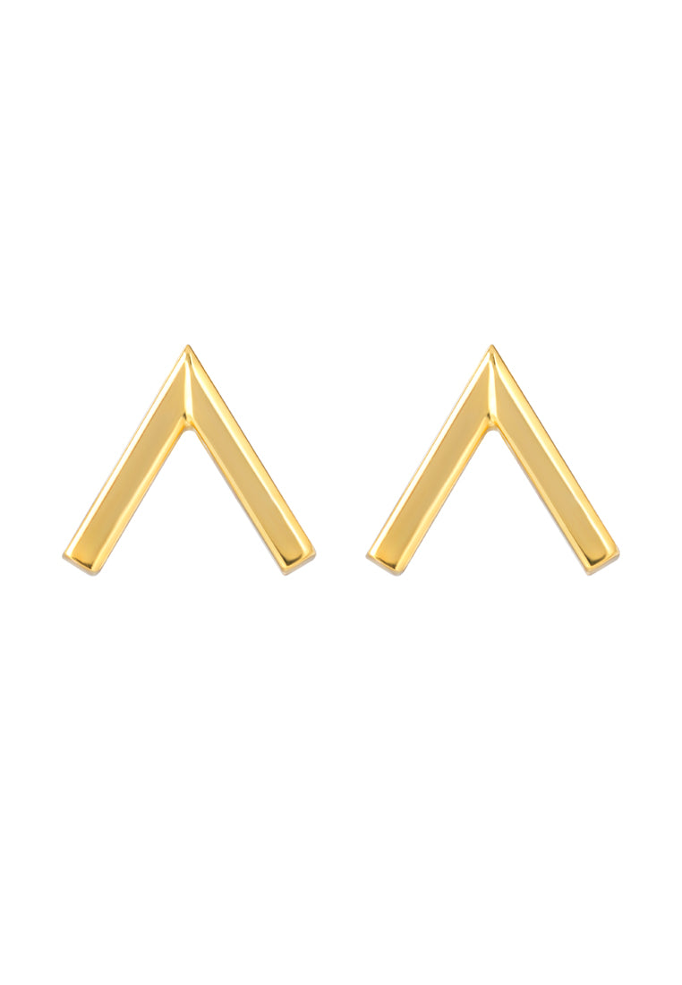 TOMEI Lusso Italia V Shaped Earrings, Yellow Gold 916