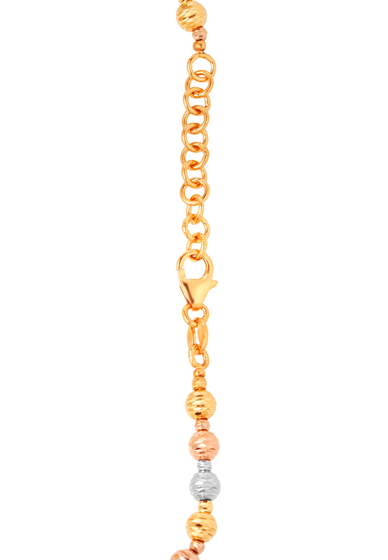 TOMEI Lusso Italia Triple-Tone Beads Bracelet, Yellow Gold 916