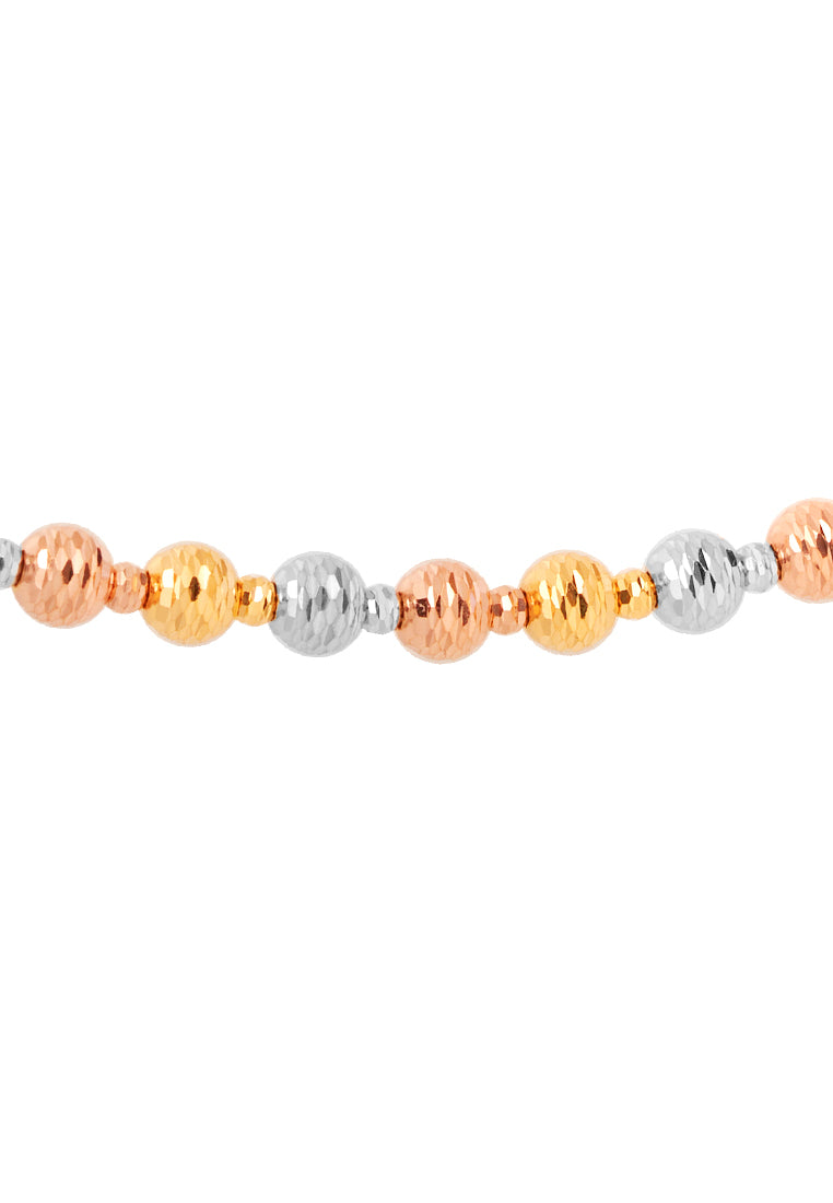 TOMEI Lusso Italia Triple-Tone Beads Bracelet, Yellow Gold 916