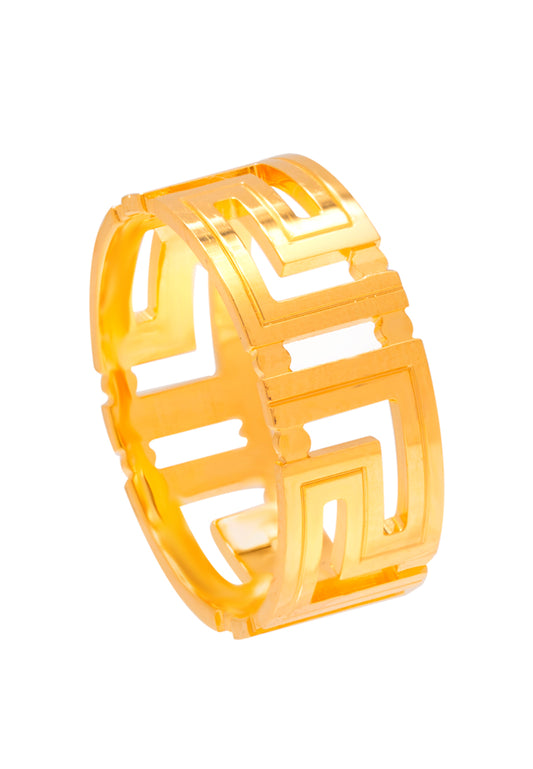 TOMEI Meander Style Ring, Yellow Gold 916