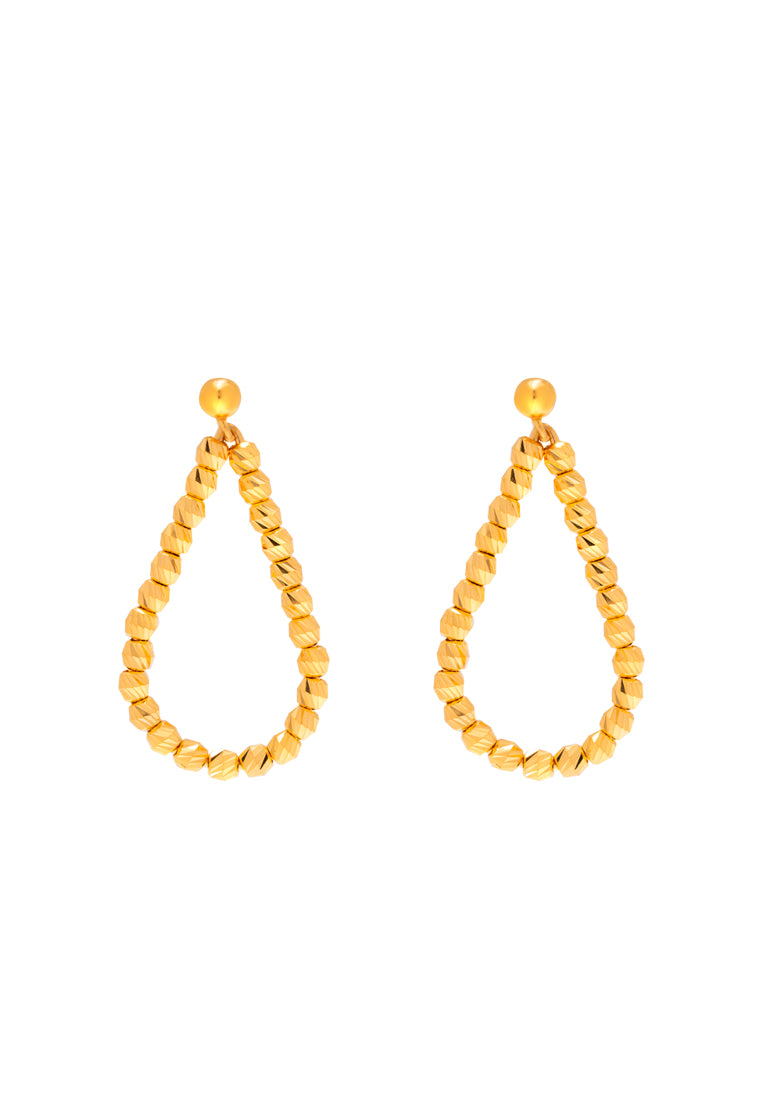 TOMEI Vogue Drop Beads Earrings, Yellow Gold 916