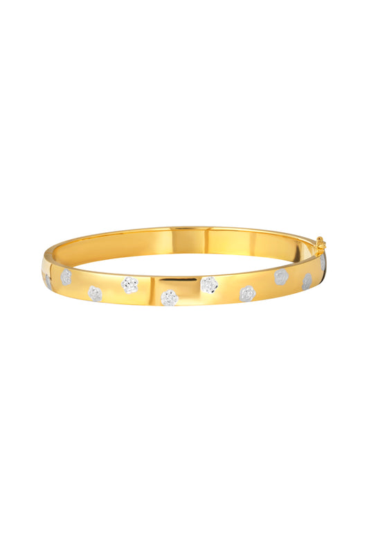 TOMEI Dual-Tone Bangle, Yellow Gold 916