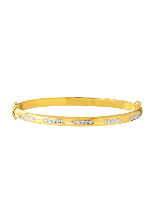 TOMEI Dual-Tone Bangle, Yellow Gold 916