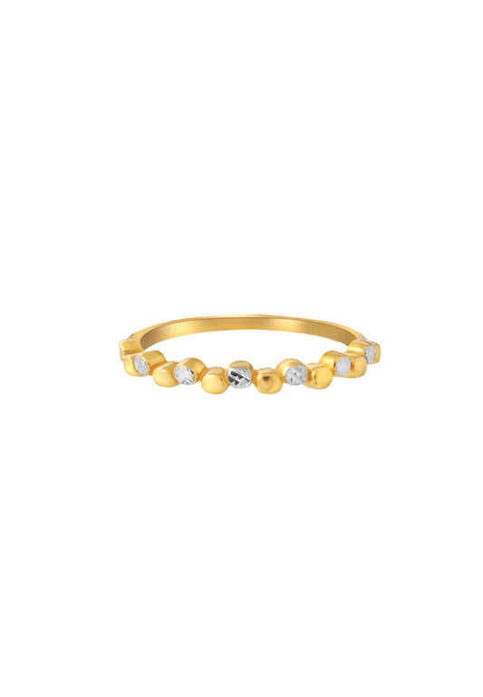 TOMEI Dual-Tone Minimalist Ring, Yellow Gold 916