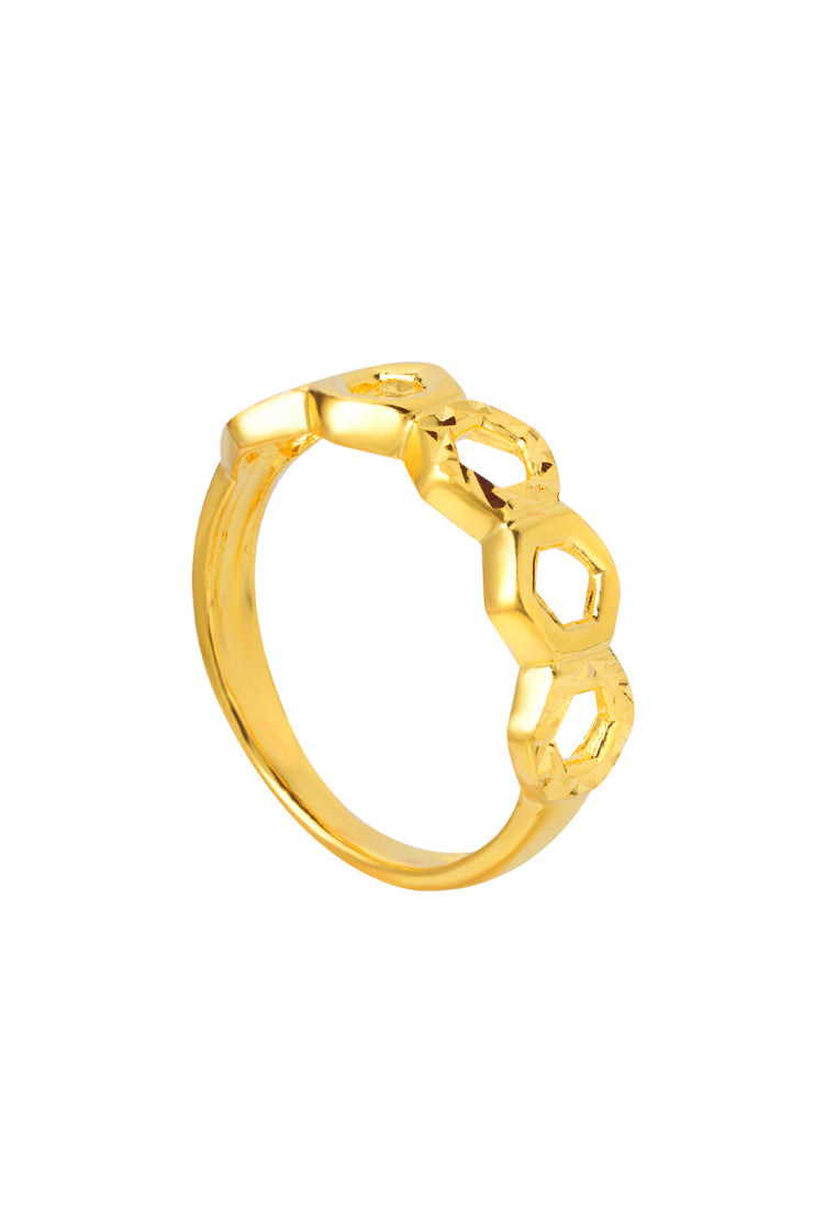 TOMEI Honeycomb Ring, Yellow Gold 916
